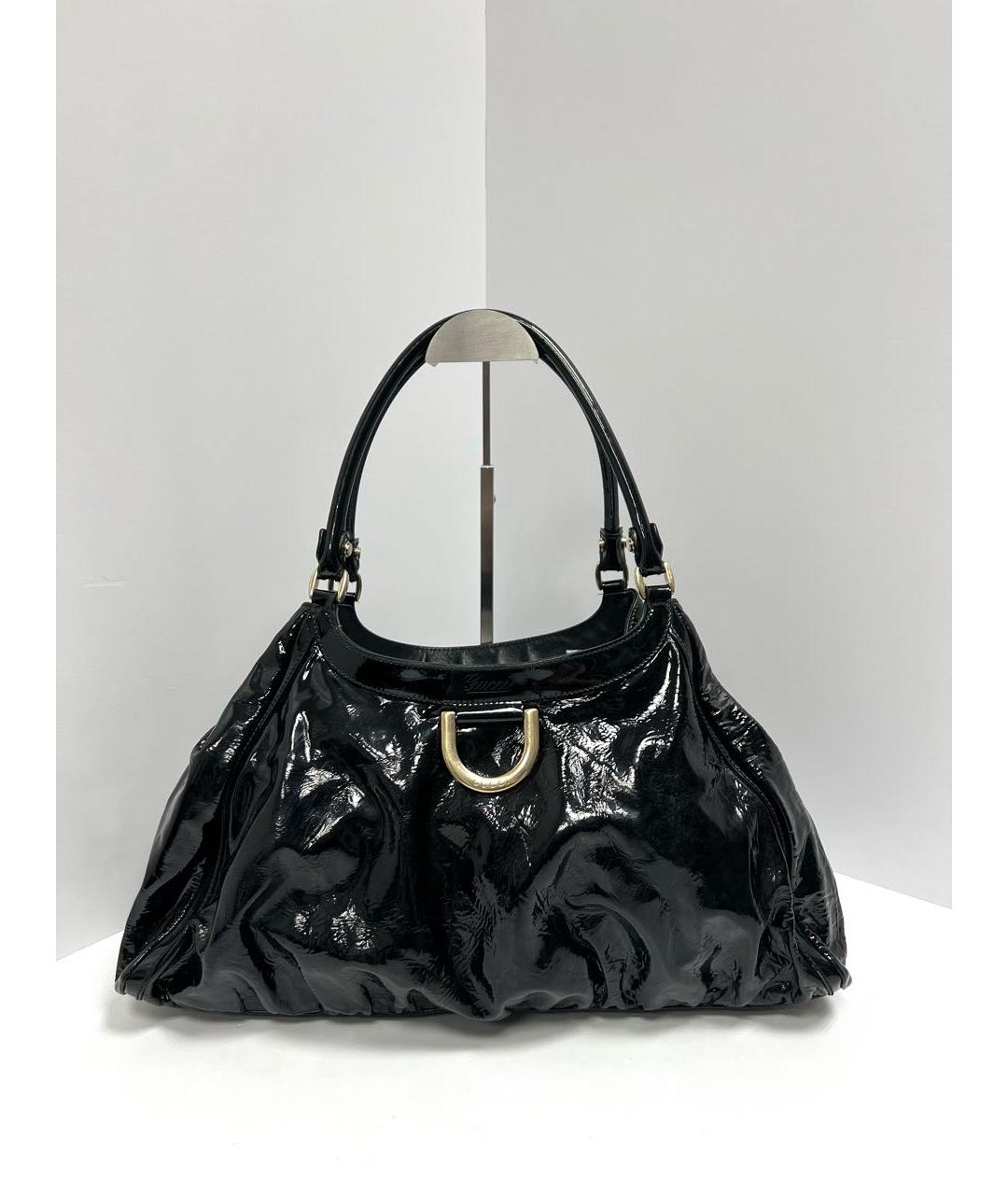 GUCCI Черная сумка с короткими ручками из лакированной кожи, фото 4