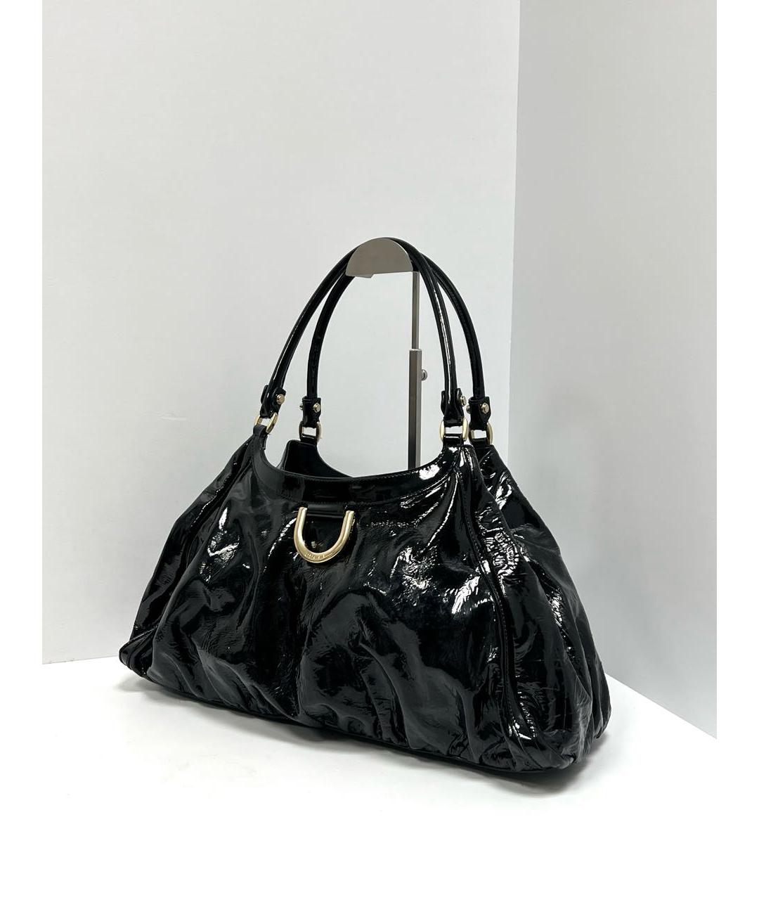 GUCCI Черная сумка с короткими ручками из лакированной кожи, фото 5