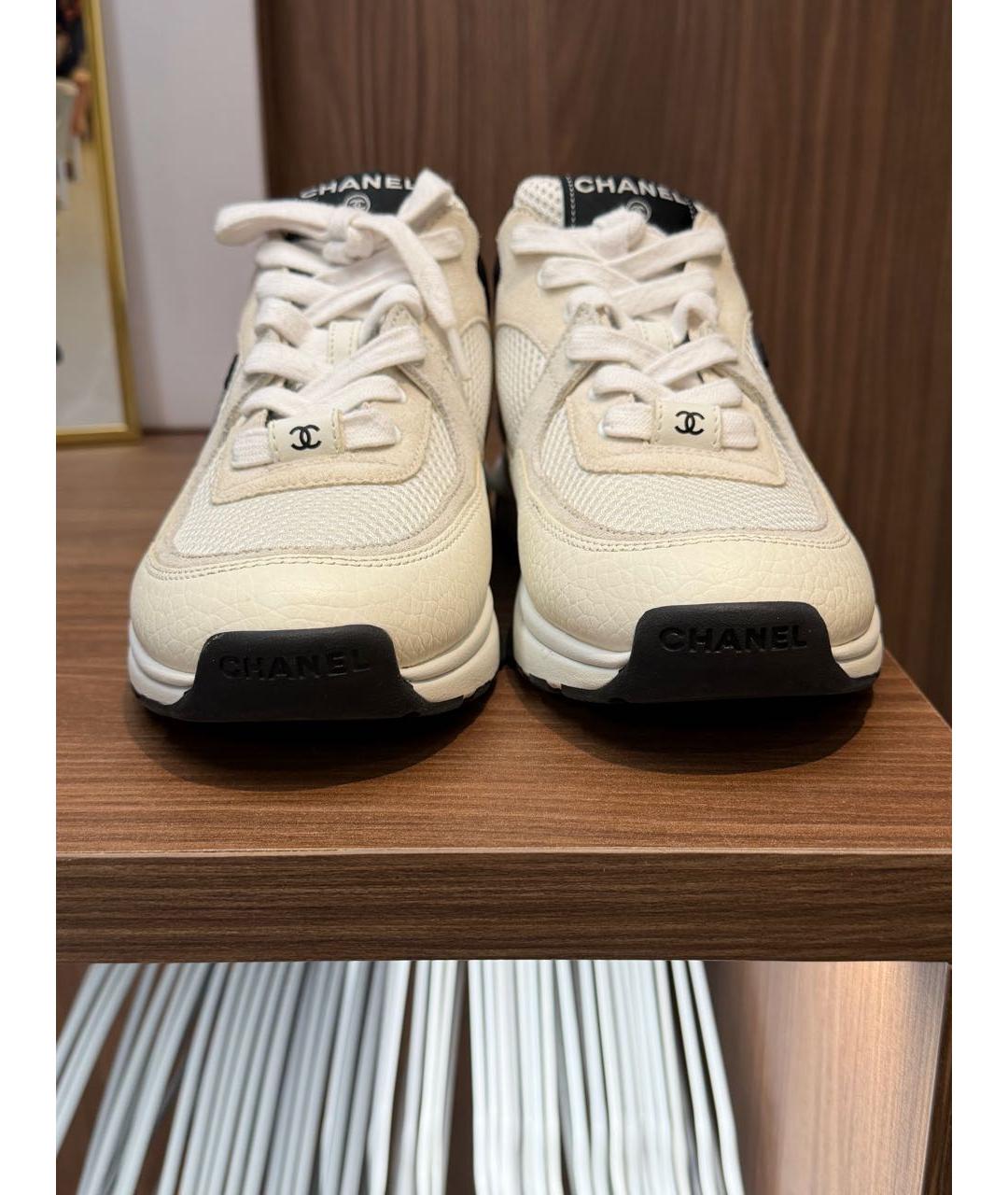 CHANEL Белые текстильные кроссовки, фото 8