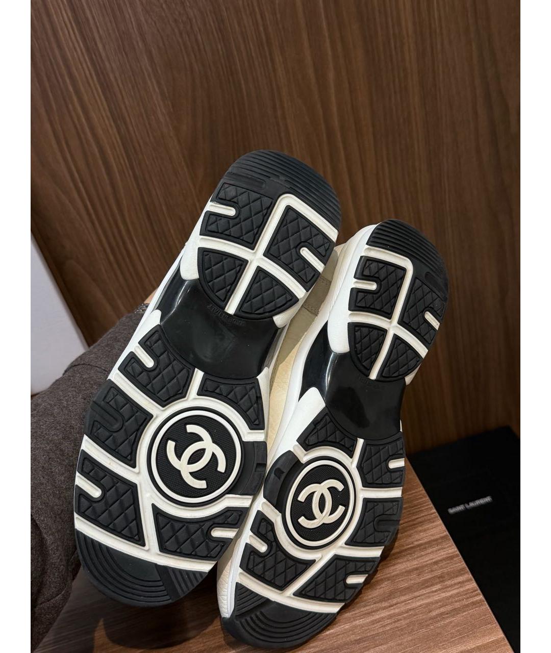 CHANEL Белые текстильные кроссовки, фото 5