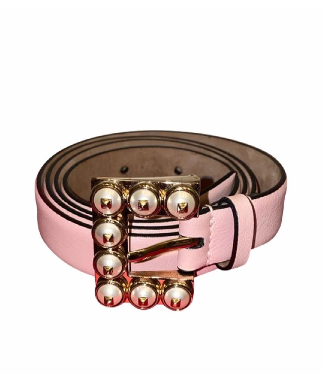 VALENTINO Розовый кожаный ремень, фото 1