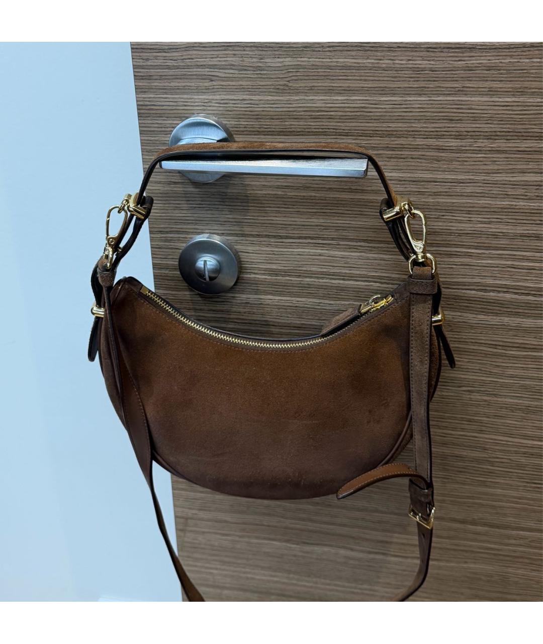 PRADA Коричневая замшевая сумка через плечо, фото 2