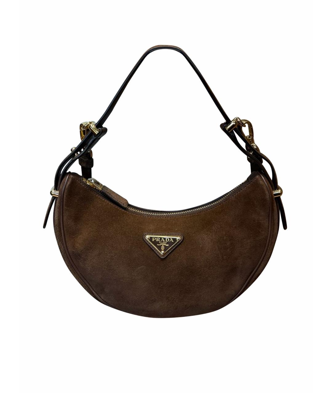 PRADA Коричневая замшевая сумка через плечо, фото 1