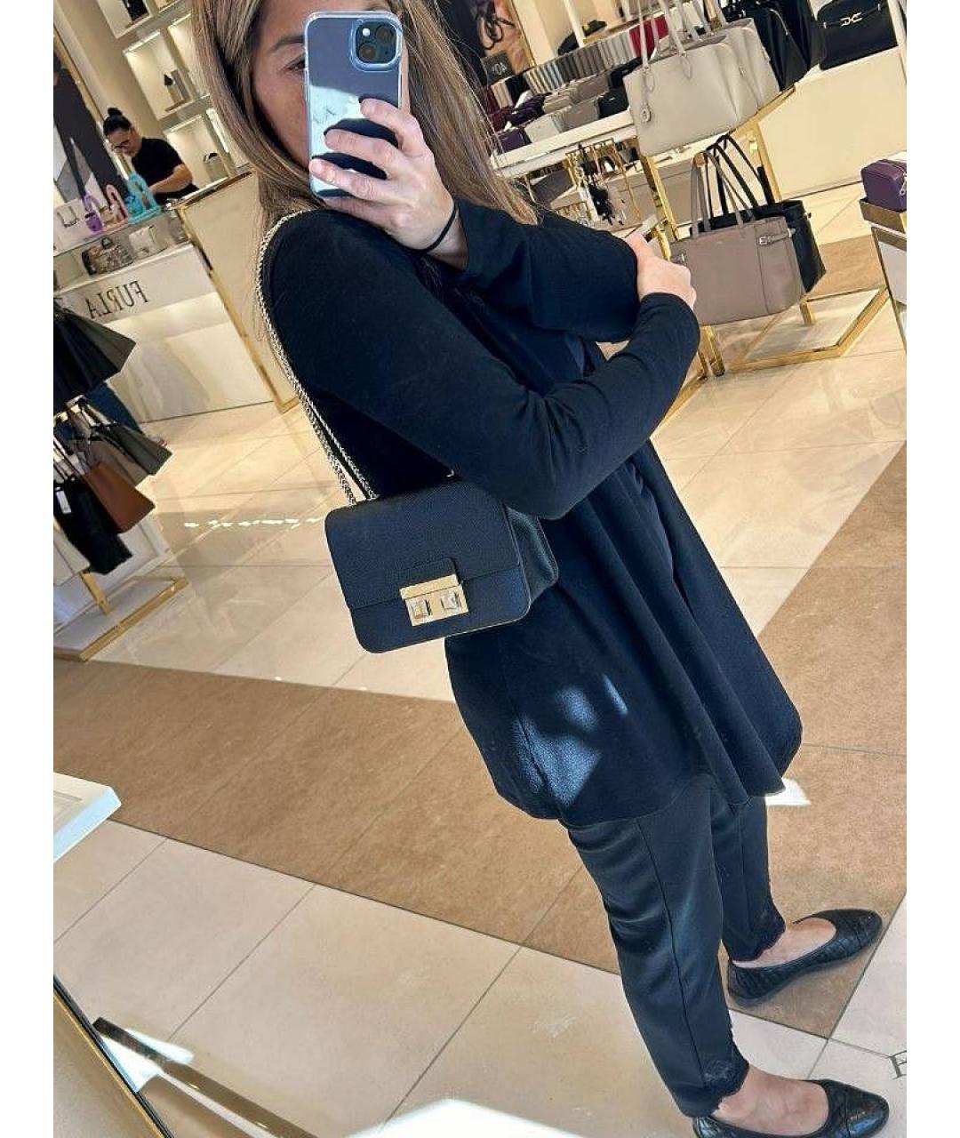 FURLA Черная кожаная сумка через плечо, фото 6