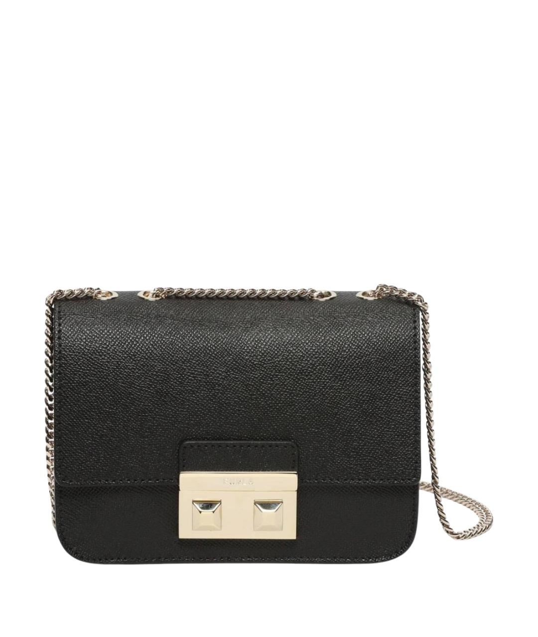 FURLA Черная кожаная сумка через плечо, фото 1