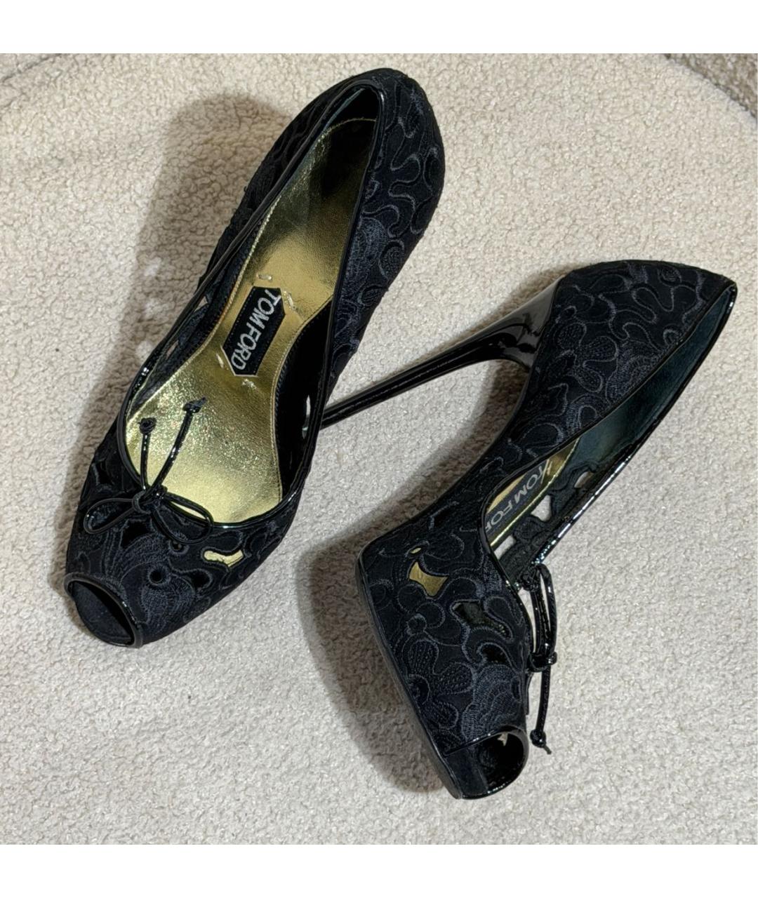 TOM FORD Черные текстильные туфли, фото 5