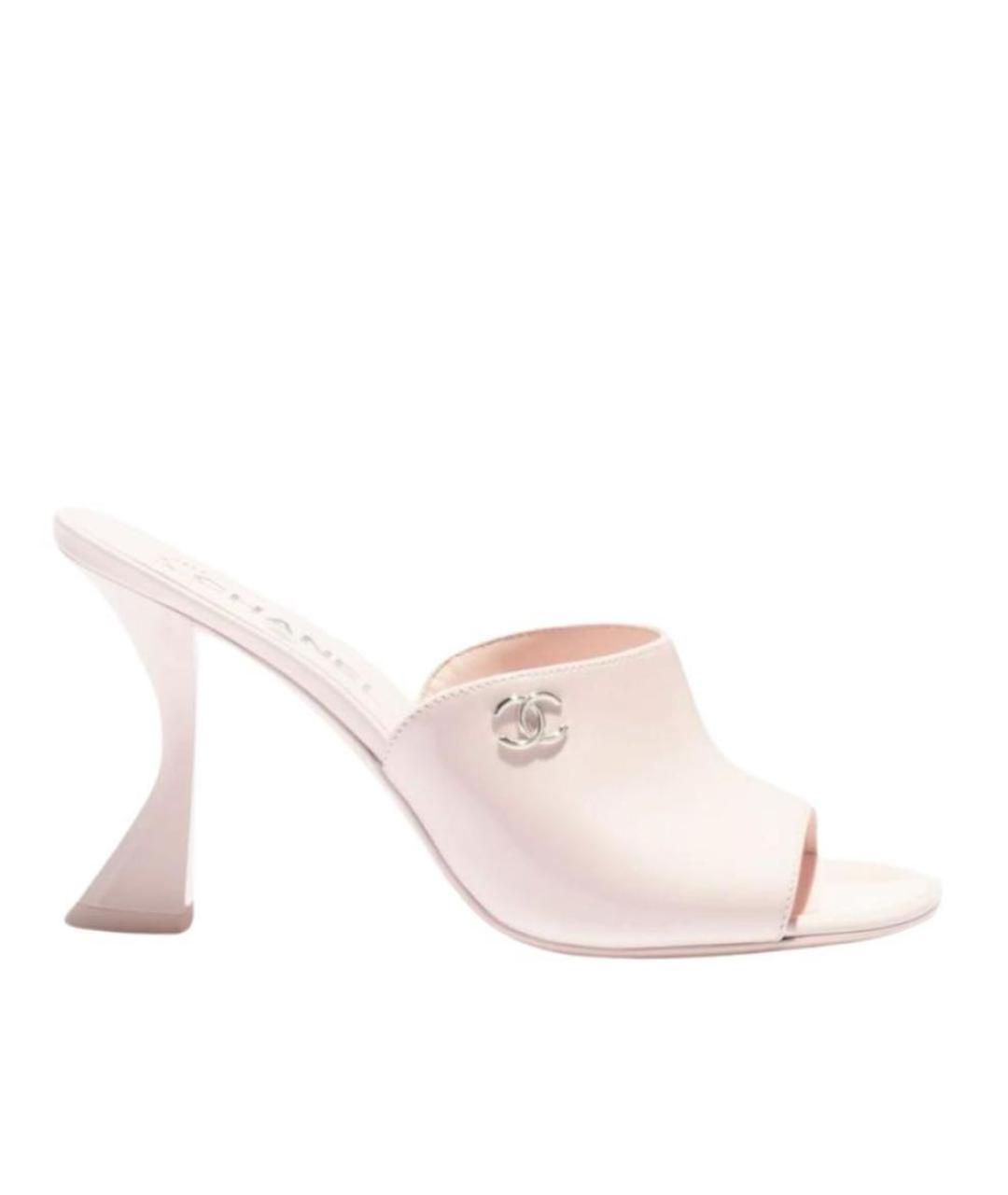 CHANEL Розовые сабо из лакированной кожи, фото 1