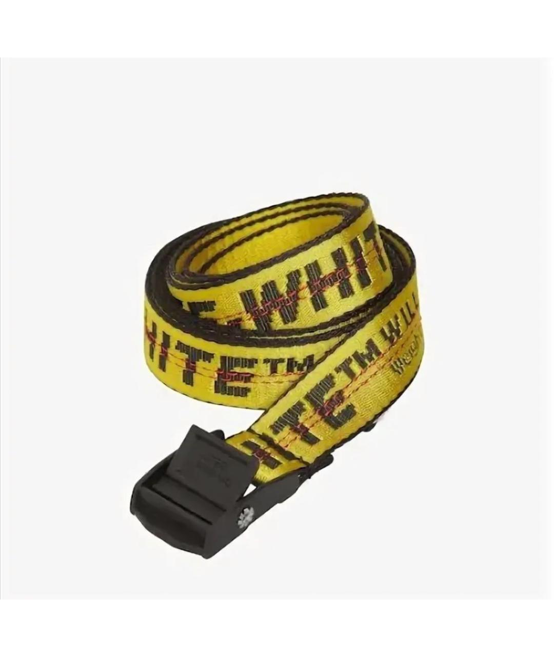 OFF-WHITE Желтый пелетеный ремень, фото 5