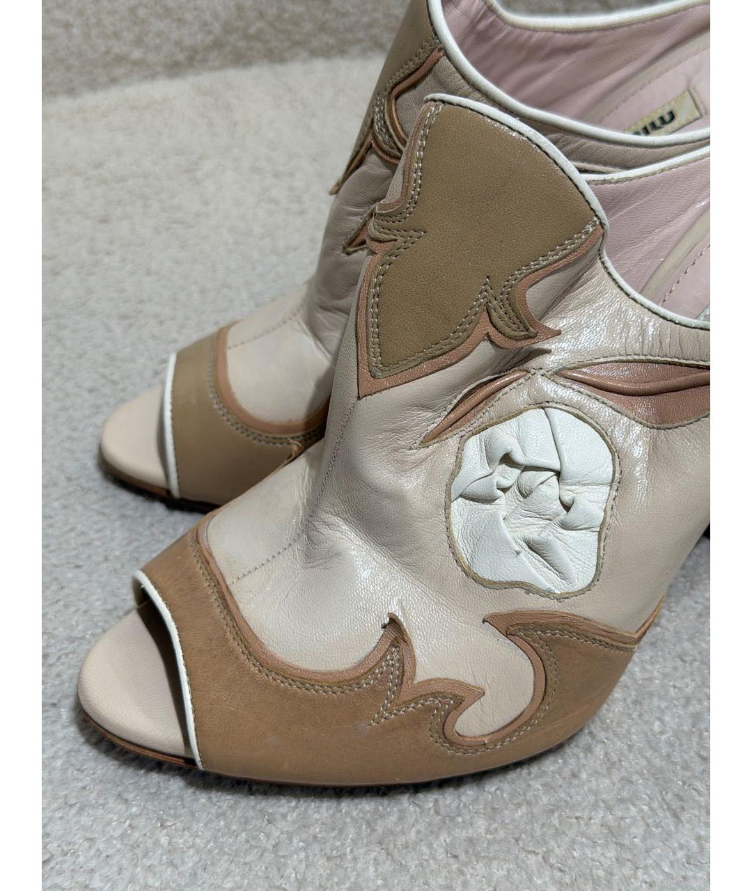 MIU MIU Бежевые кожаные мюли, фото 6