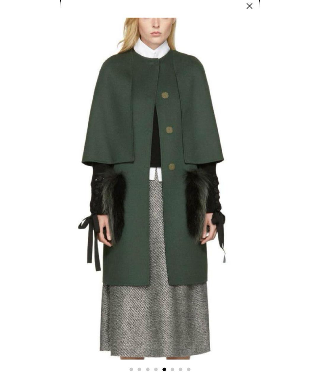 FENDI Хаки шерстяное пальто, фото 3