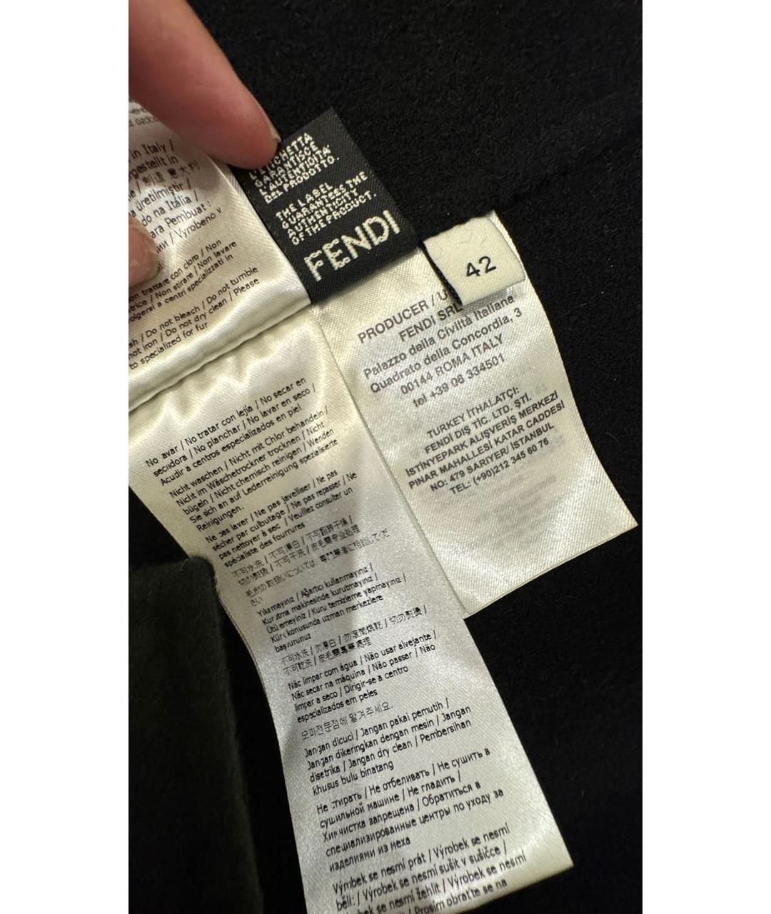 FENDI Хаки шерстяное пальто, фото 7