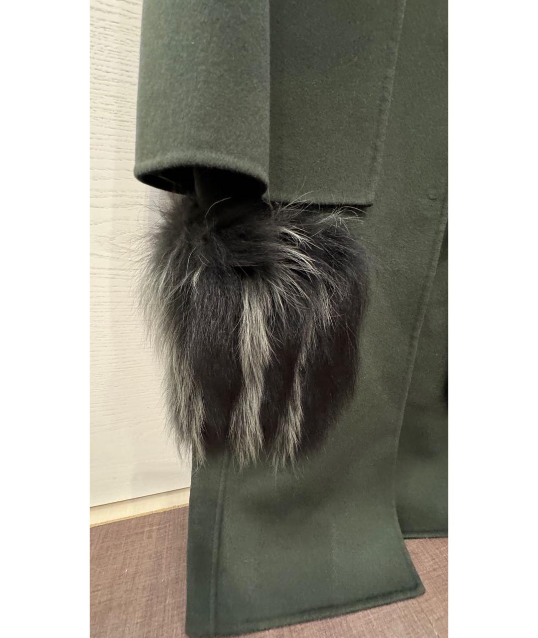 FENDI Хаки шерстяное пальто, фото 2