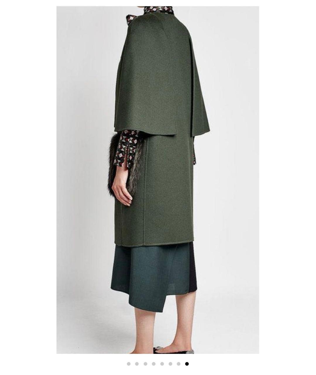 FENDI Хаки шерстяное пальто, фото 4