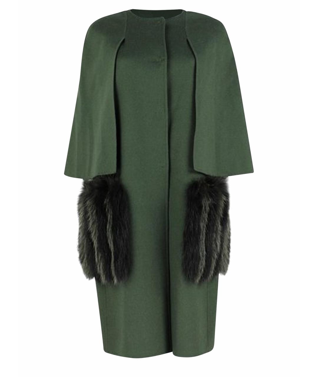 FENDI Хаки шерстяное пальто, фото 1