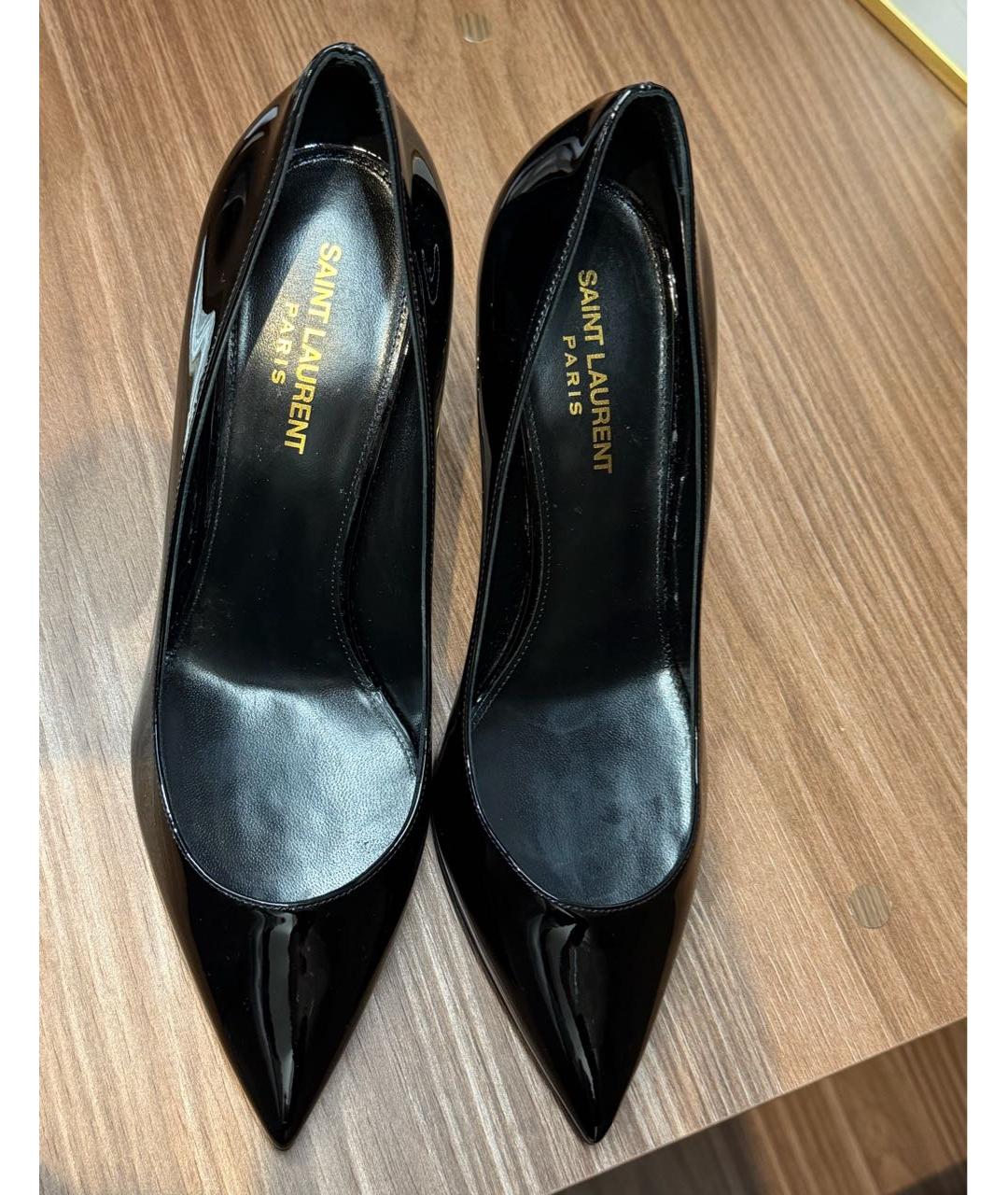 SAINT LAURENT Черные туфли из лакированной кожи, фото 3