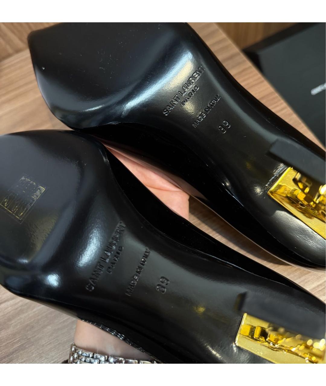 SAINT LAURENT Черные туфли из лакированной кожи, фото 6