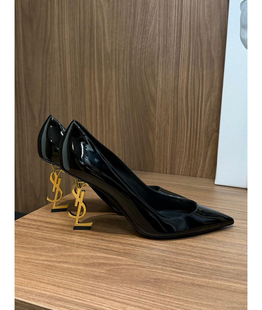 SAINT LAURENT Черные туфли из лакированной кожи, фото 9