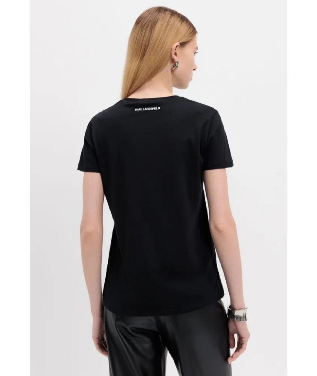 KARL LAGERFELD Черная хлопковая футболка, фото 5