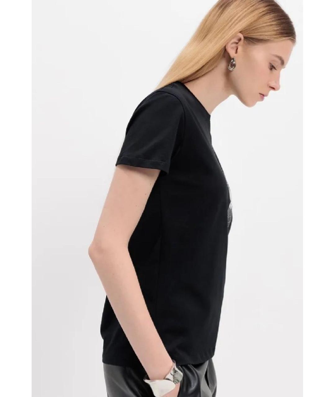KARL LAGERFELD Черная хлопковая футболка, фото 4