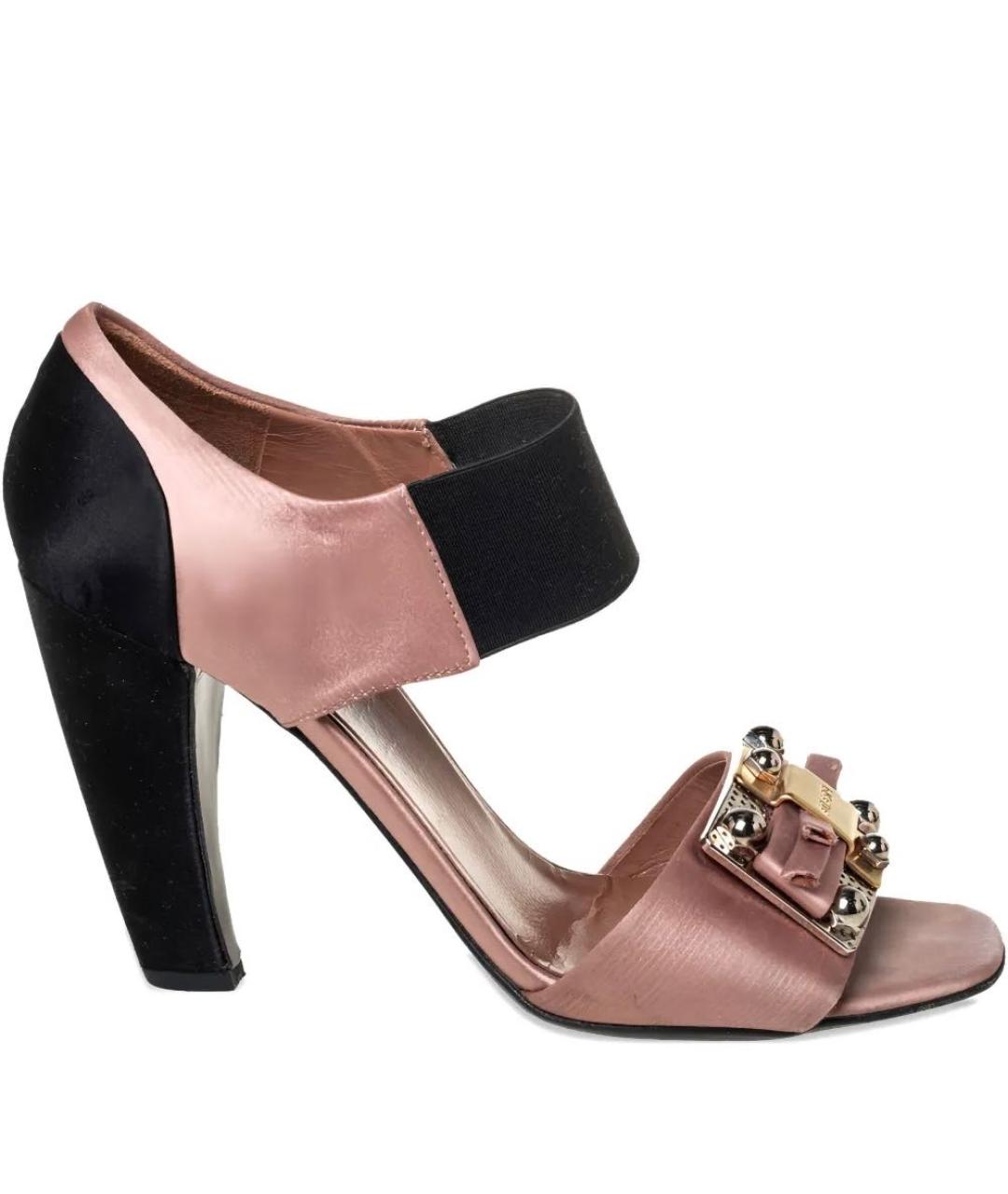 PRADA Розовые текстильные босоножки, фото 1