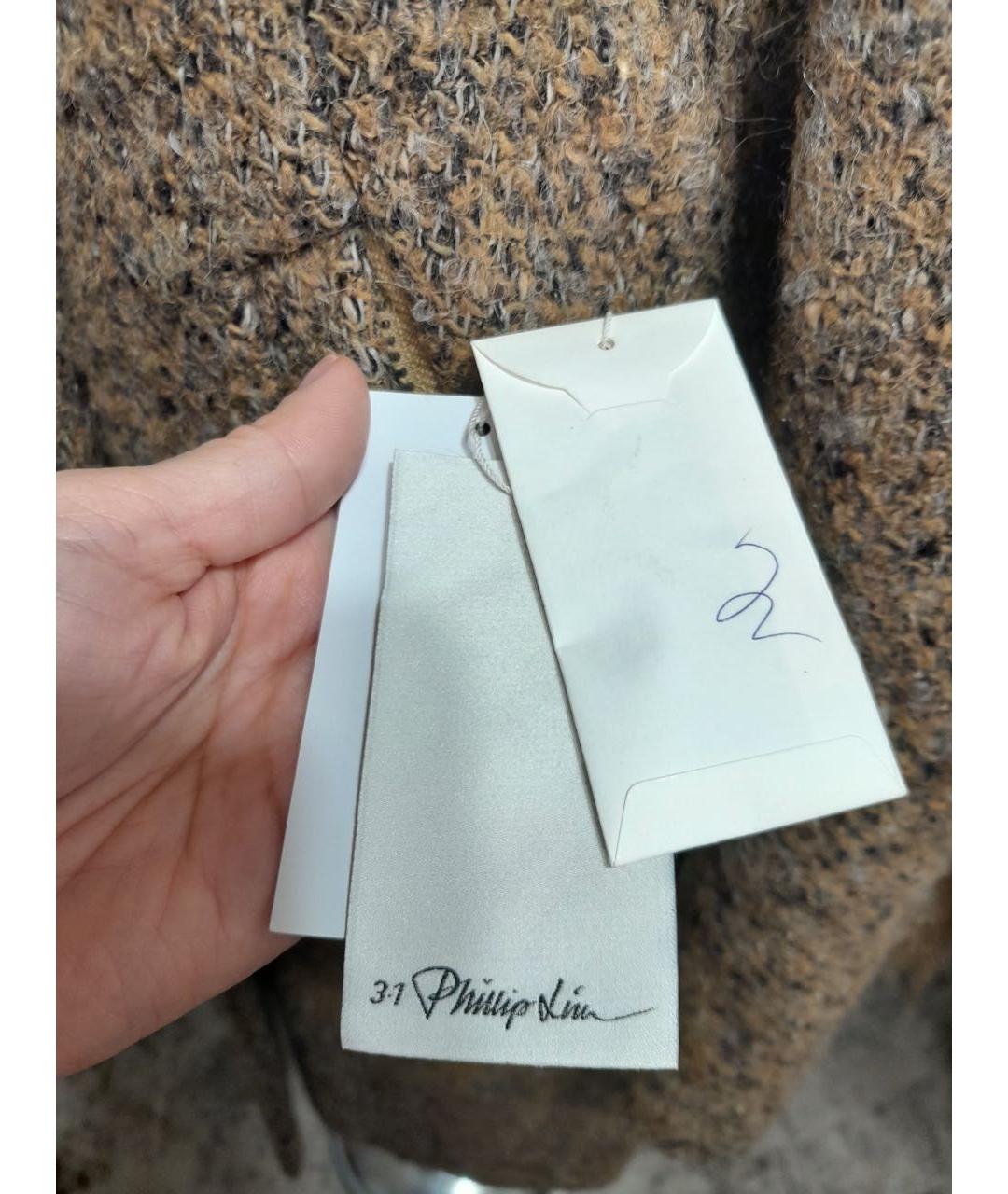 3.1 PHILLIP LIM Коричневое шерстяное пальто, фото 7