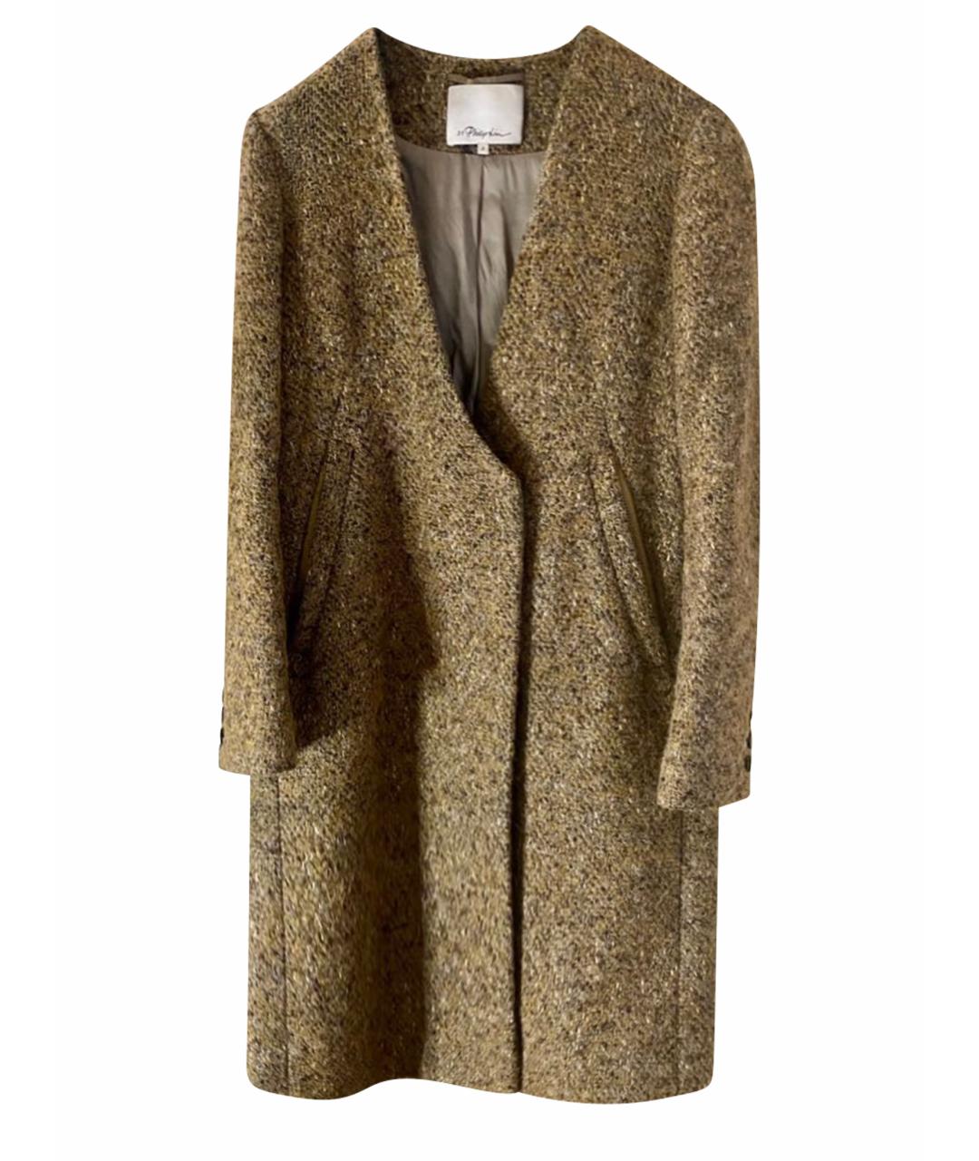 3.1 PHILLIP LIM Коричневое шерстяное пальто, фото 1