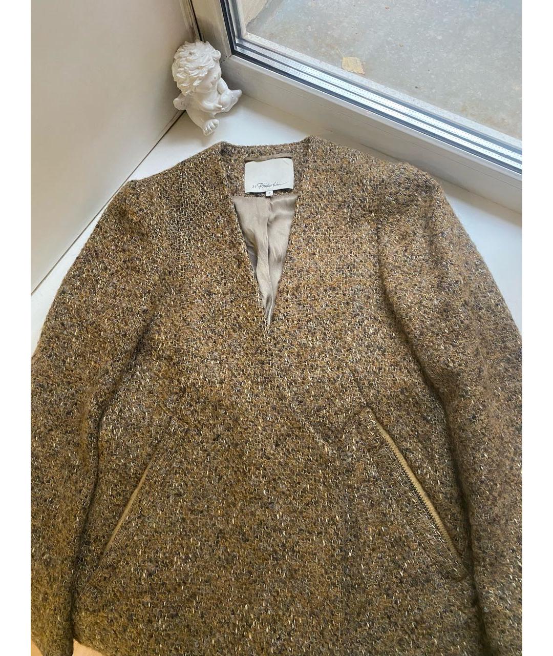 3.1 PHILLIP LIM Коричневое шерстяное пальто, фото 2