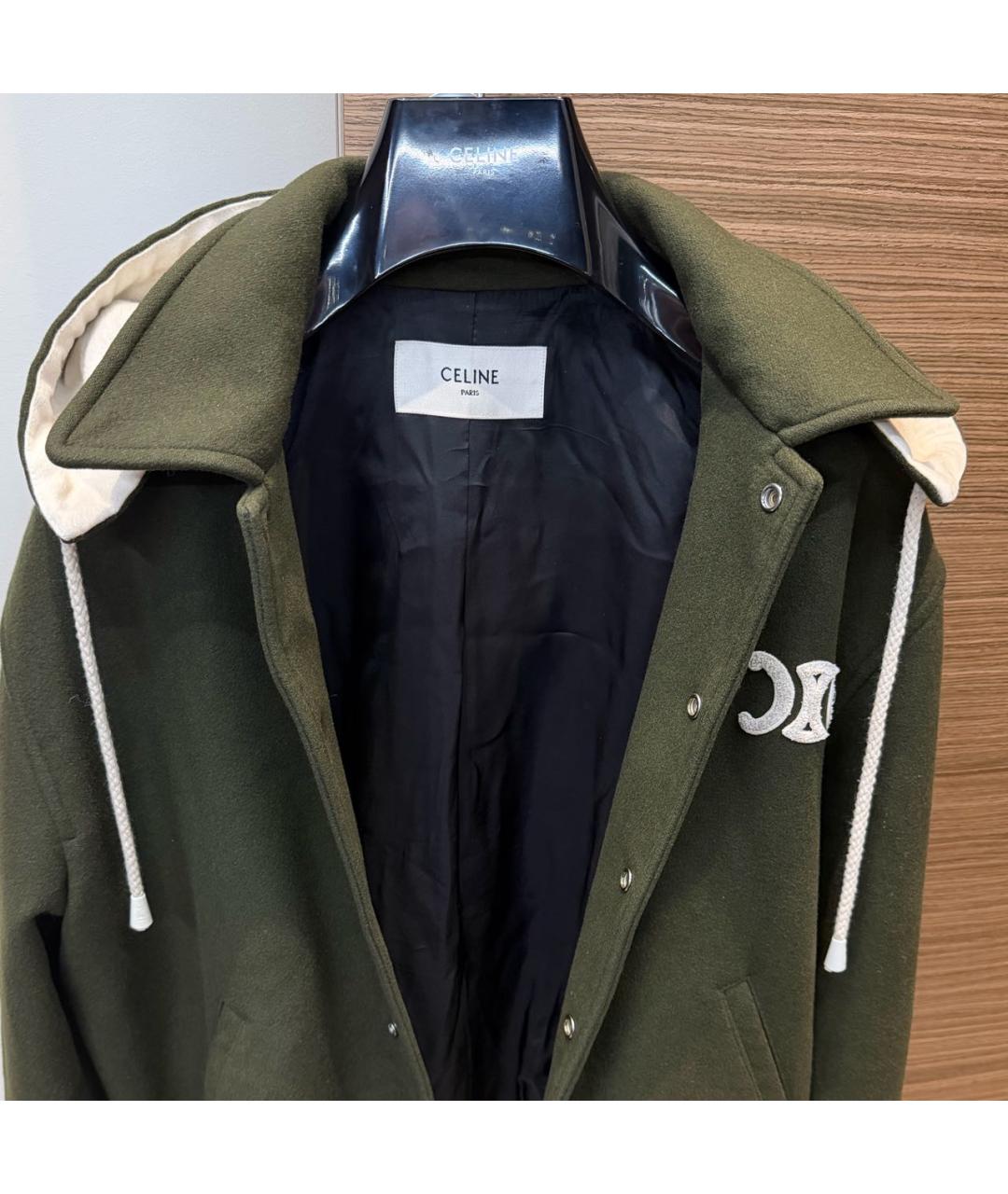 CELINE Хаки кашемировая куртка, фото 3