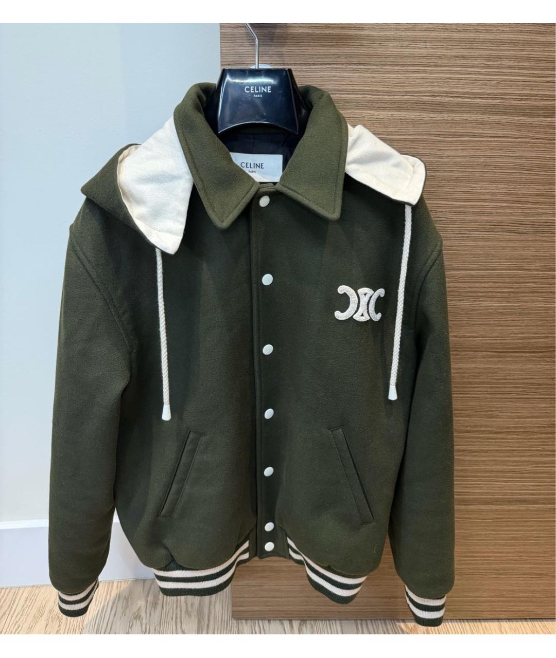 CELINE Хаки кашемировая куртка, фото 5