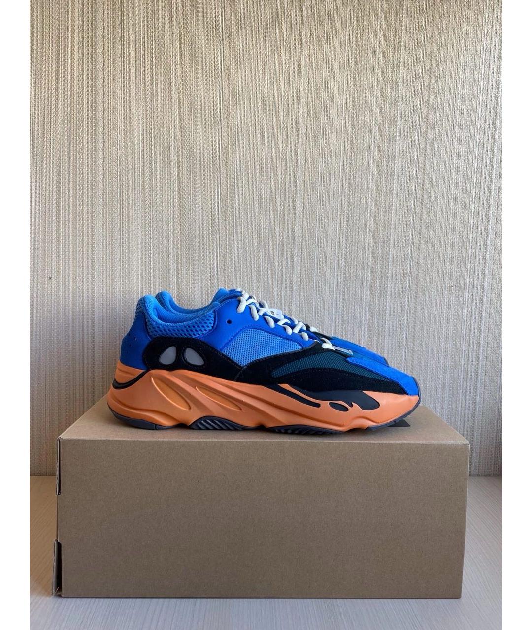 ADIDAS YEEZY Синие текстильные низкие кроссовки / кеды, фото 4