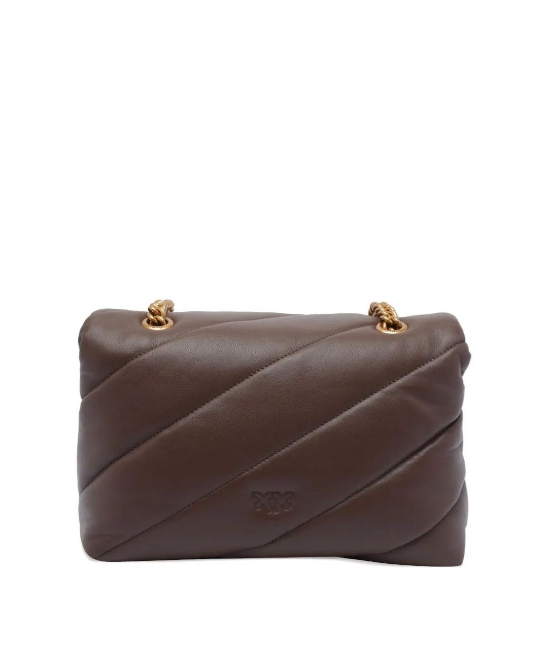 PINKO Коричневая кожаная сумка через плечо, фото 2