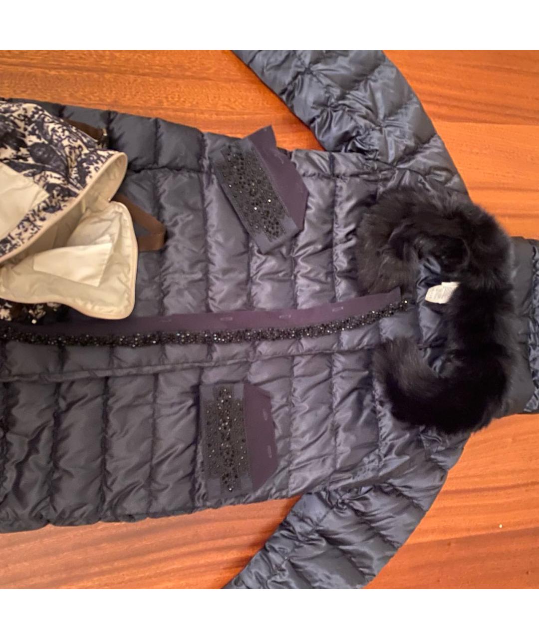 'S MAX MARA Темно-синий полиамидовый пуховик, фото 4