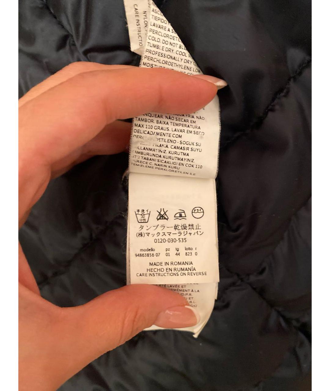 'S MAX MARA Темно-синий полиамидовый пуховик, фото 7