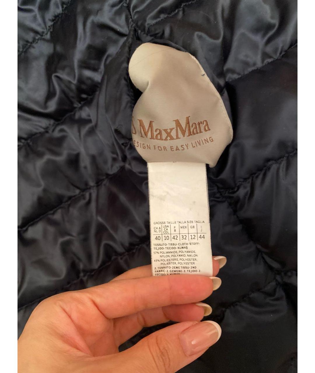 'S MAX MARA Темно-синий полиамидовый пуховик, фото 3