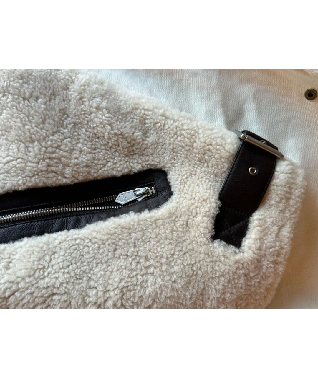 HERMES Бежевый меховой жилет, фото 7