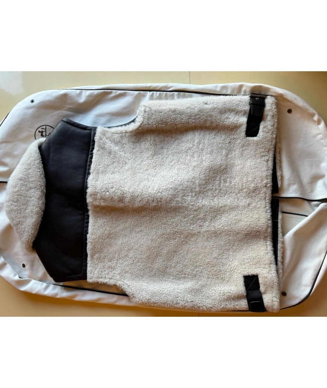 HERMES Бежевый меховой жилет, фото 2