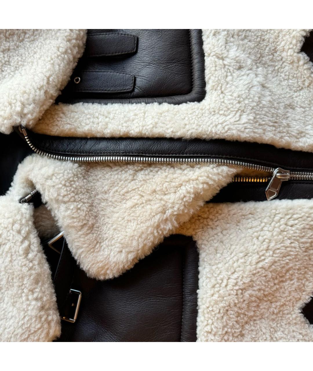 HERMES Бежевый меховой жилет, фото 4