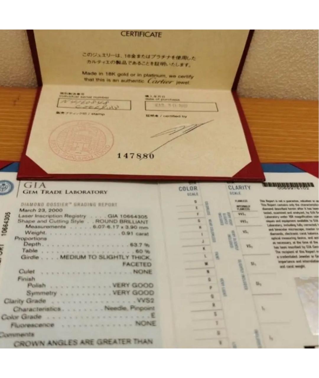 CARTIER Серебряное платиновое кольцо, фото 5