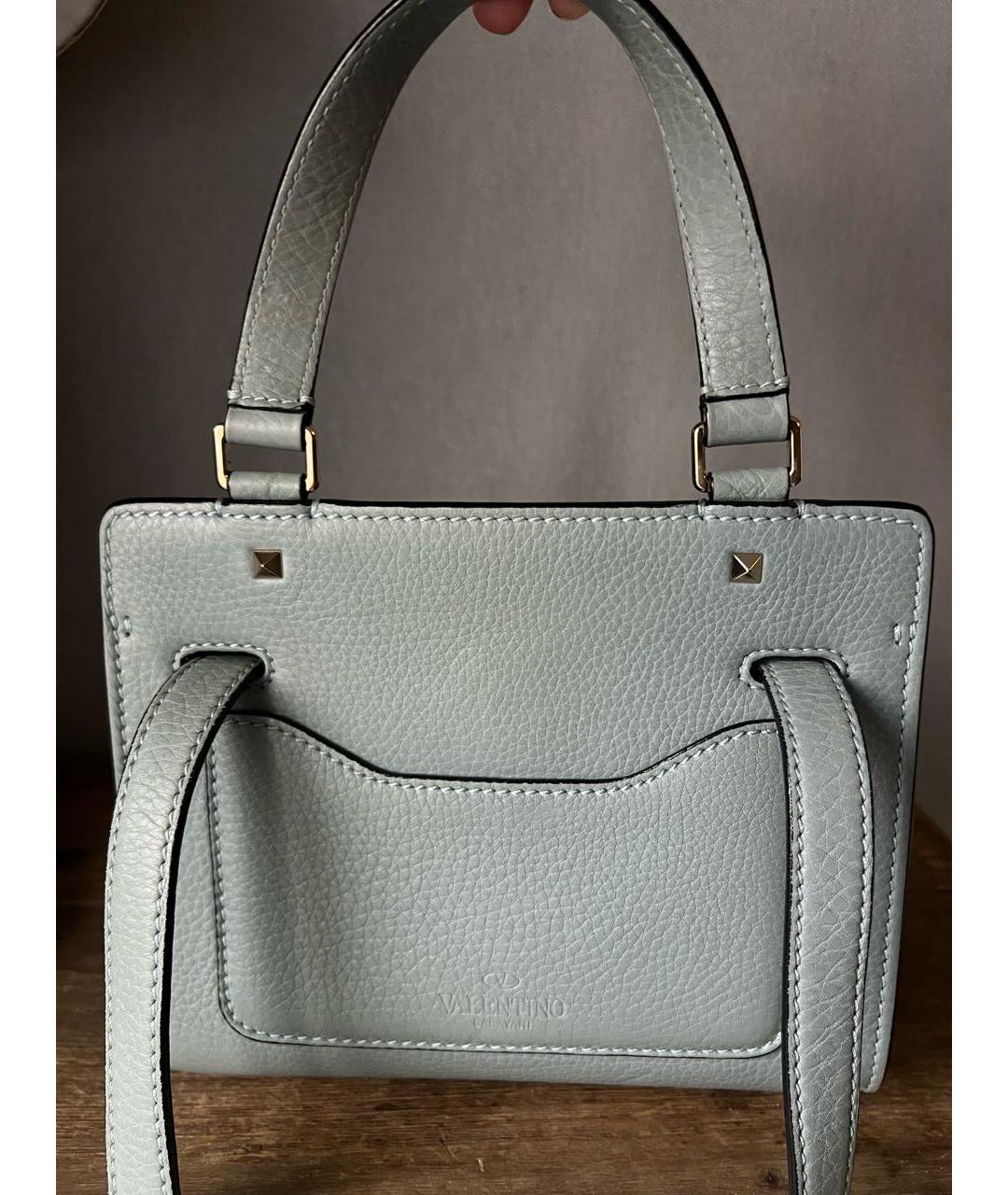 VALENTINO Голубая кожаная сумка через плечо, фото 2