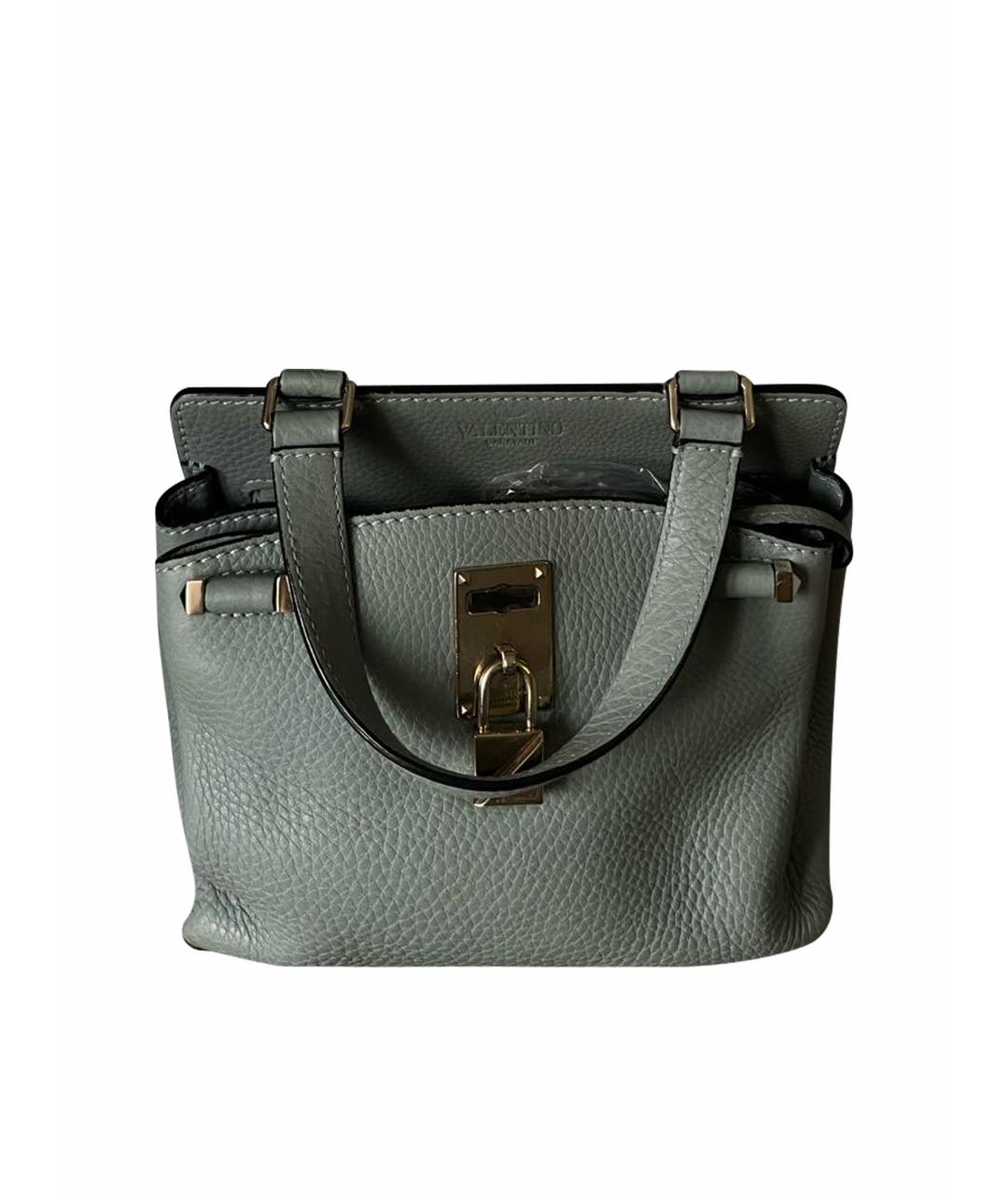 VALENTINO Голубая кожаная сумка через плечо, фото 1