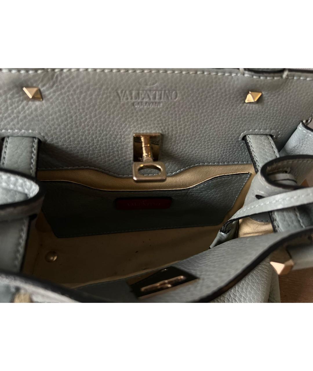 VALENTINO Голубая кожаная сумка через плечо, фото 4