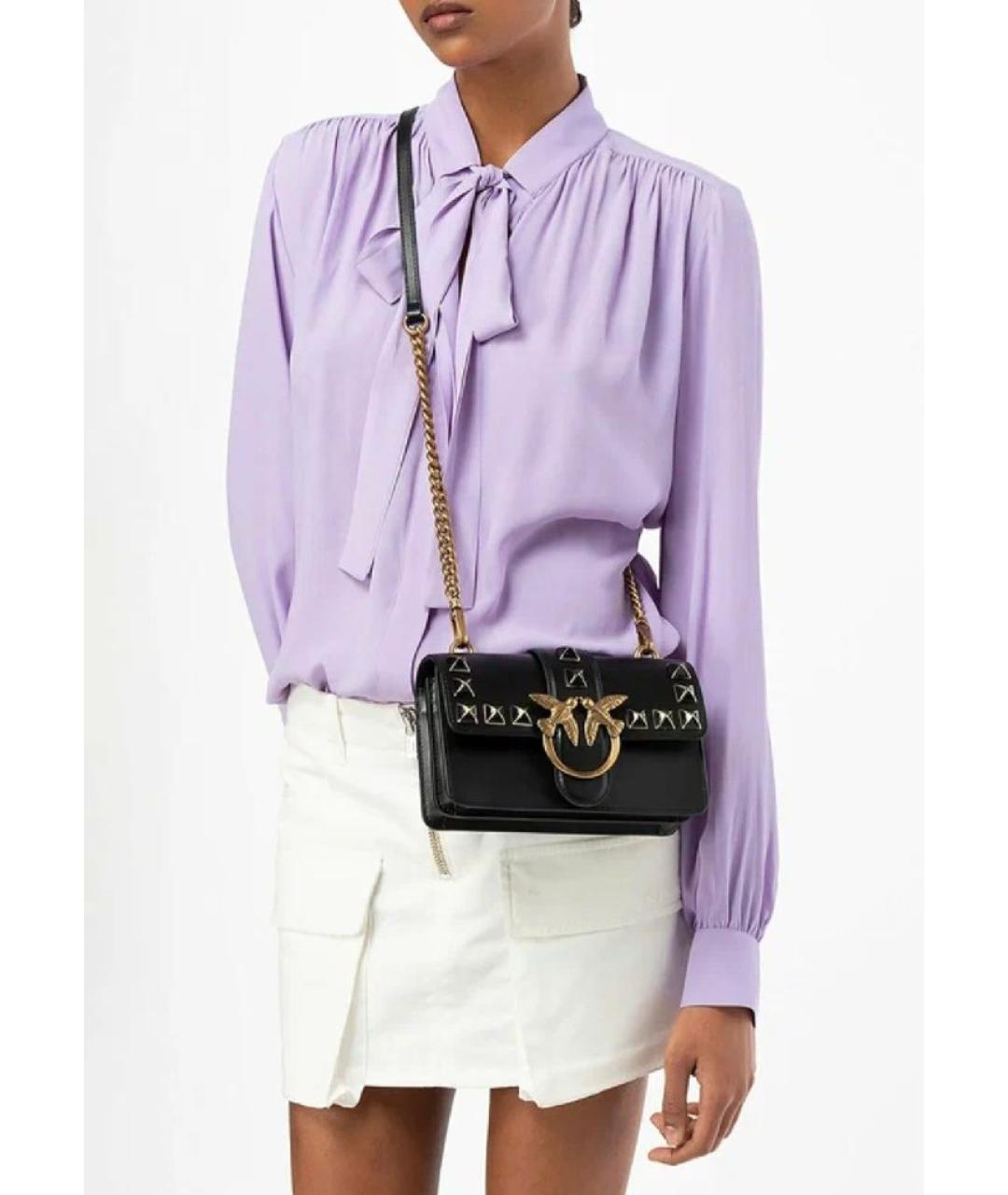 PINKO Черная кожаная сумка через плечо, фото 5