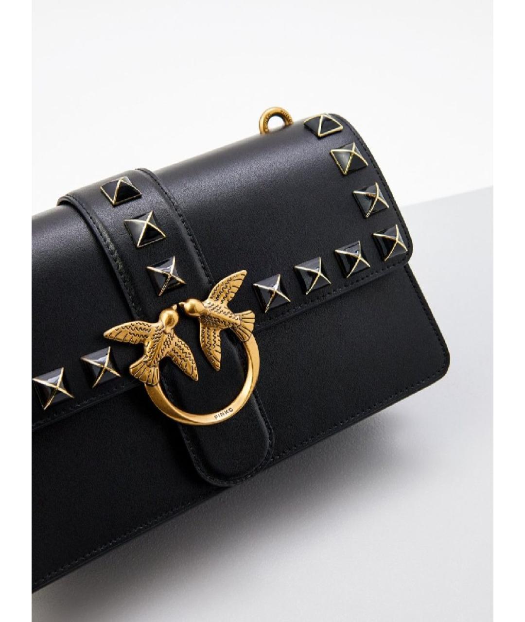 PINKO Черная кожаная сумка через плечо, фото 2