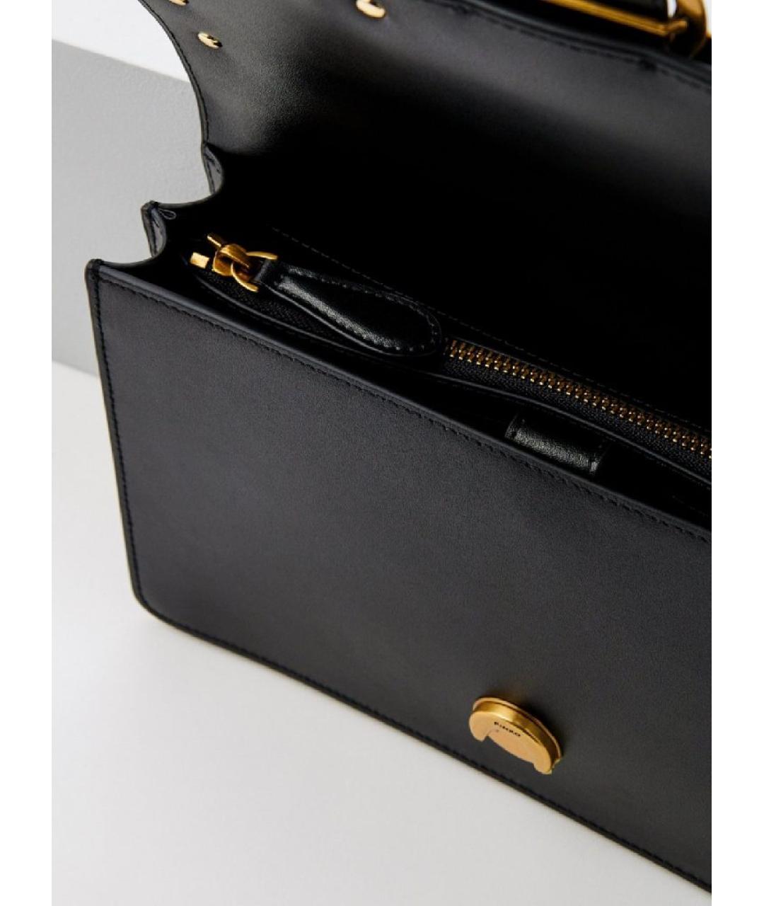 PINKO Черная кожаная сумка через плечо, фото 4