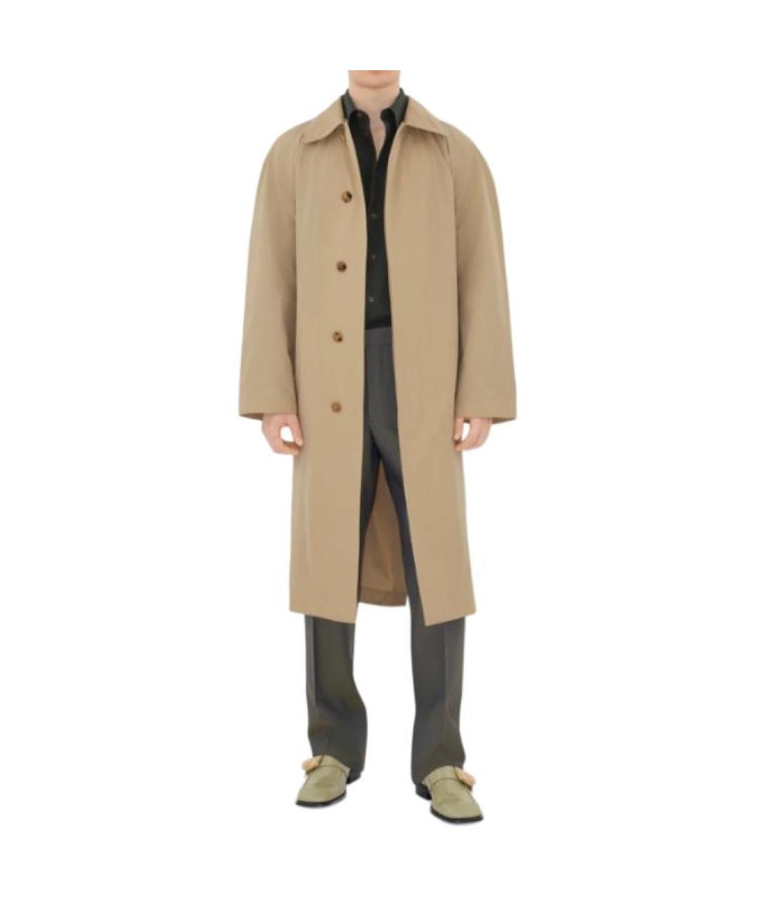 BURBERRY Бежевый хлопковый тренч / плащ, фото 3
