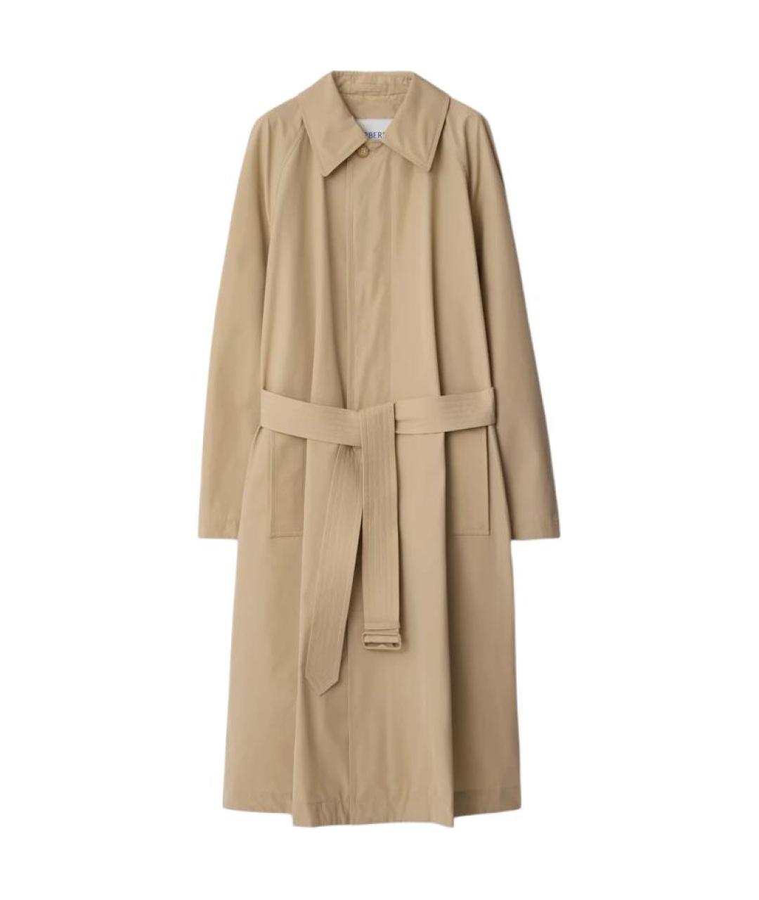 BURBERRY Бежевый хлопковый тренч / плащ, фото 1