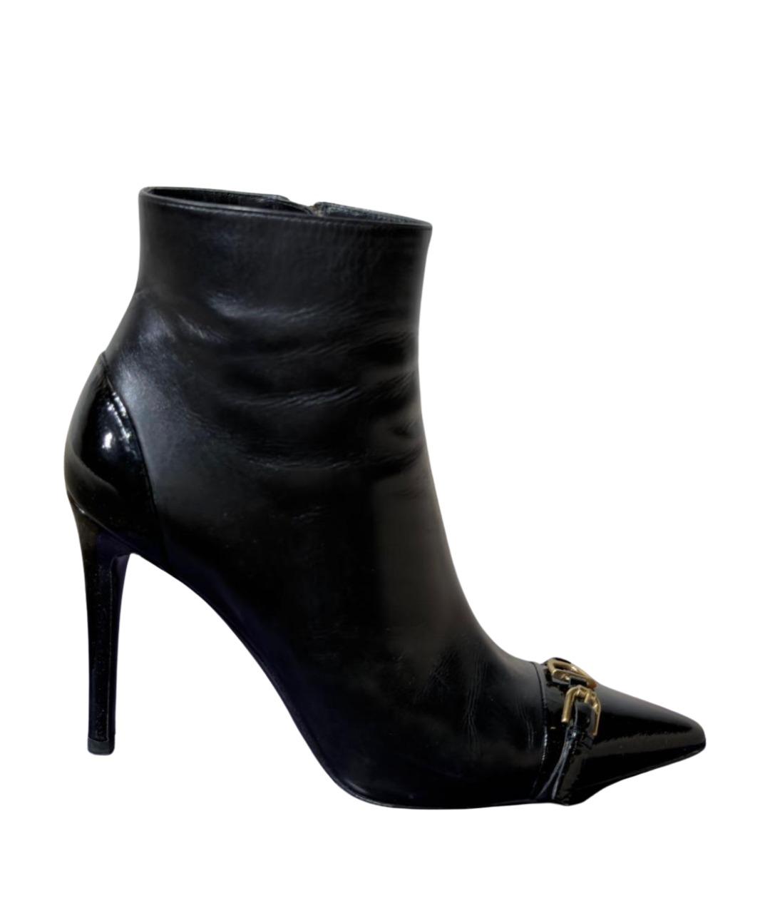 RALPH LAUREN PURPLE LABEL Черные кожаные ботильоны, фото 1