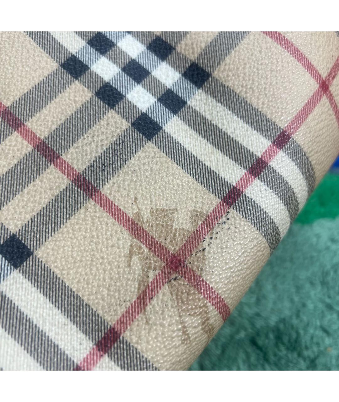 BURBERRY Бежевая кожаная сумка с короткими ручками, фото 7