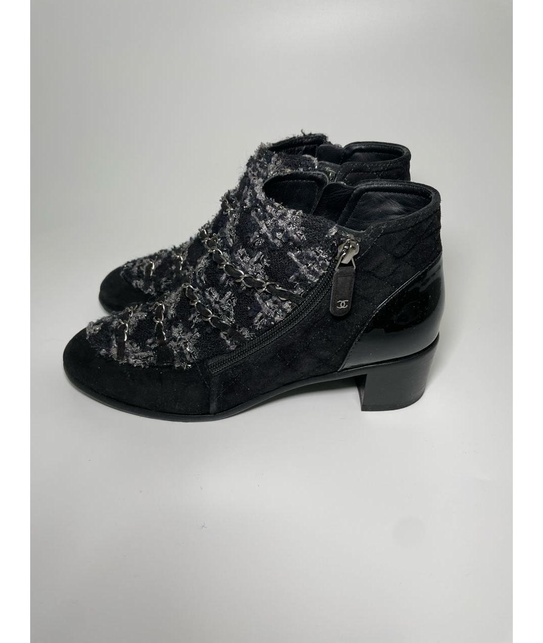 CHANEL Черные замшевые ботильоны, фото 3