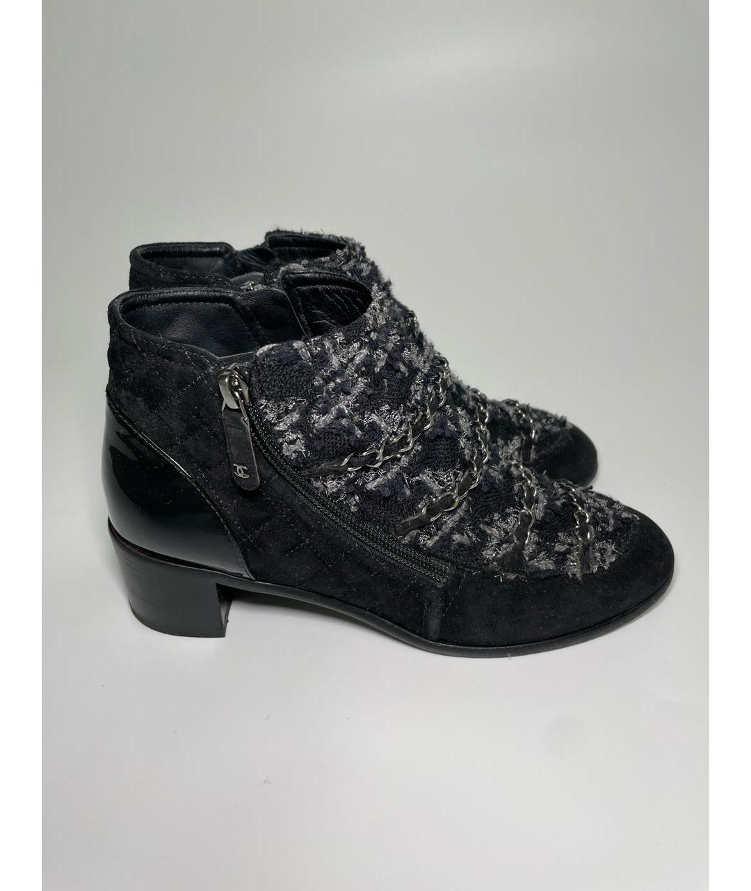CHANEL Черные замшевые ботильоны, фото 5